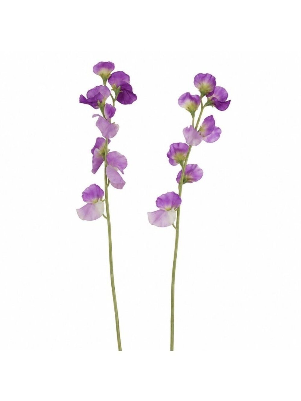 Purple Sweet Pea Flower Stems Faux Floral Spray Cottagecore Wedding Decor Rustic